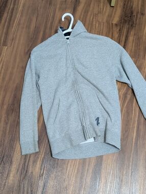 Old Navy Light Gray Men's Full-Zip Hoodie Sweater